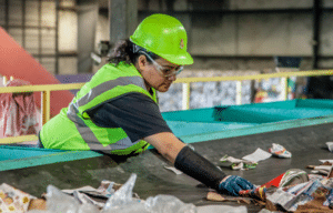 worker sorting paper