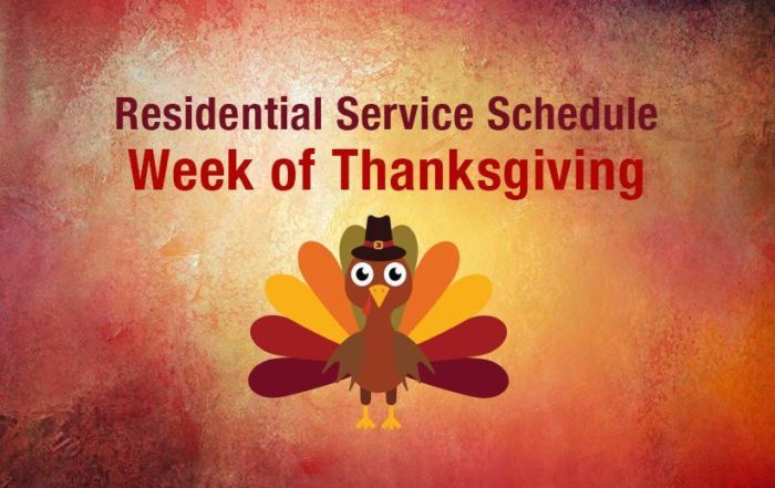 Title image for CWD's Residential Service Schedule - Thanksgiving 2022