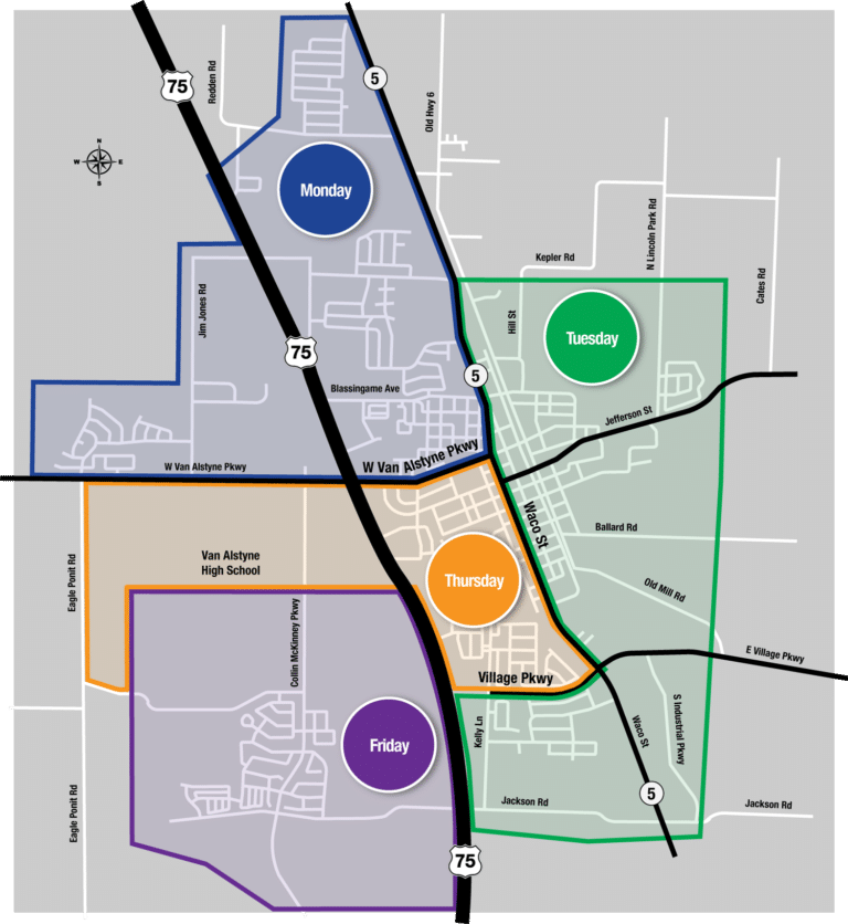 CWD Service Map for City of Van Alstyne